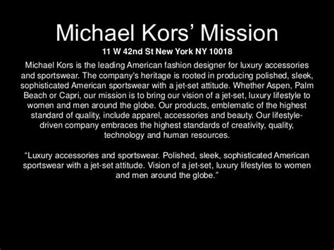 michael kors established|michael kors mission statement.